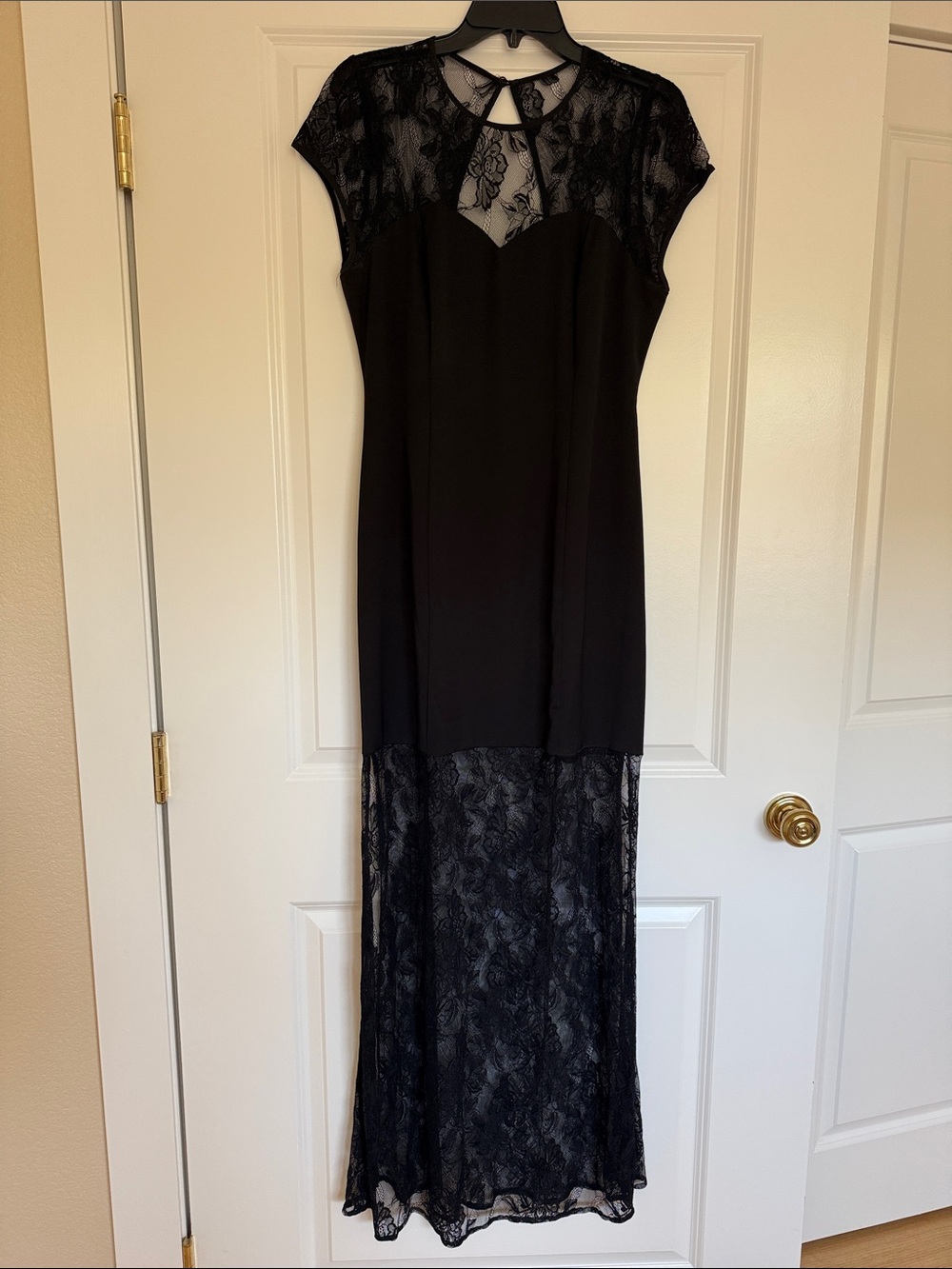 BCBGeneration Elegant Black Lace Maxi Dress
